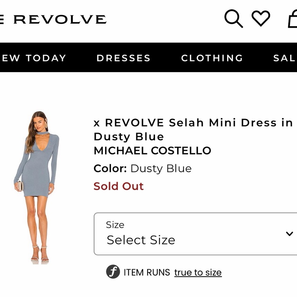 Michael Costello x Revolve blue dress